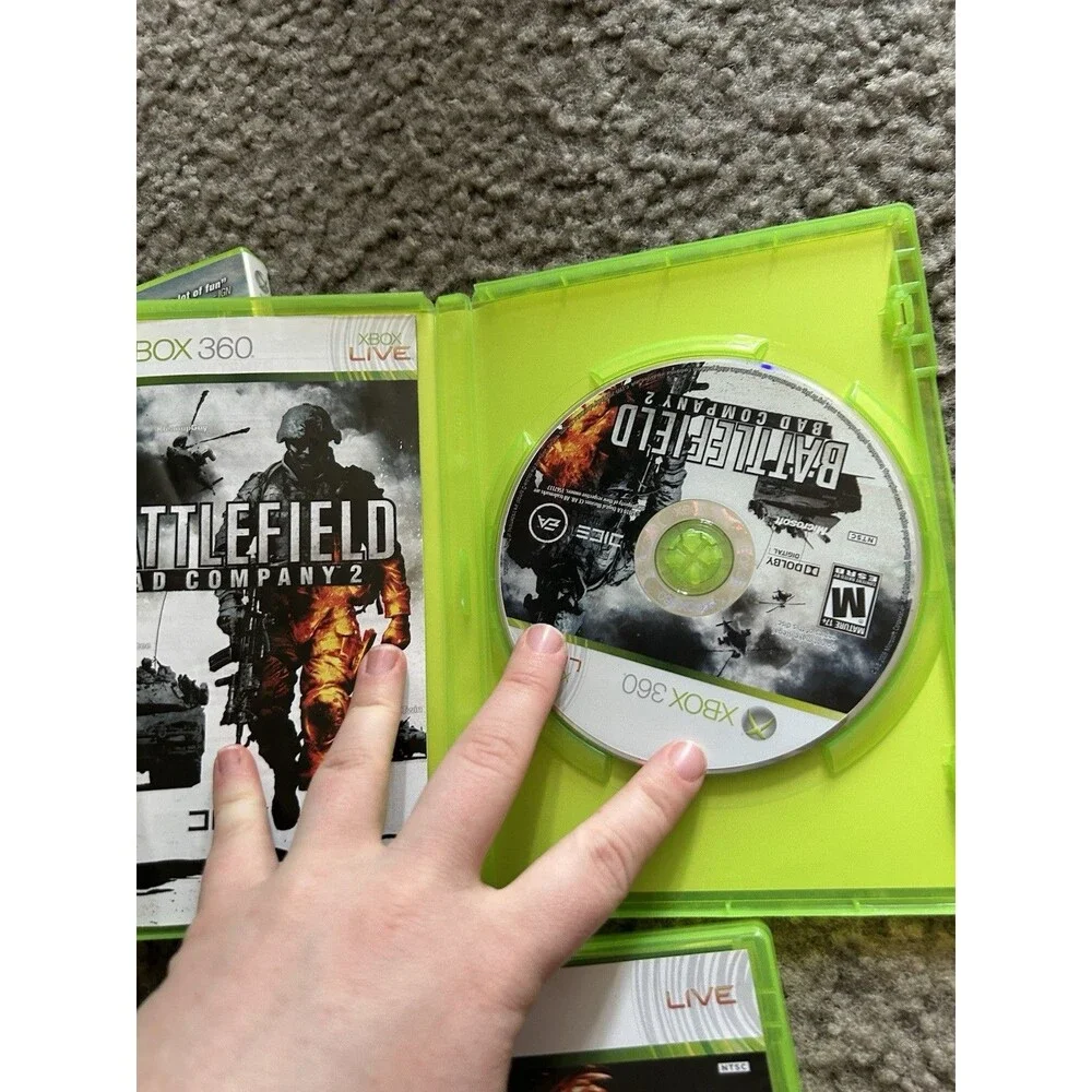 Microsoft Xbox 360 Video Game Lot Farcry3, Battlefield Bad Company 2 & AC/DC LIV